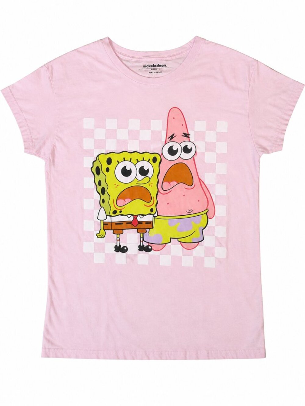 Nickelodeon SpongeBob and Patrick Light Pink Graphic T-Shirt | Size Medium